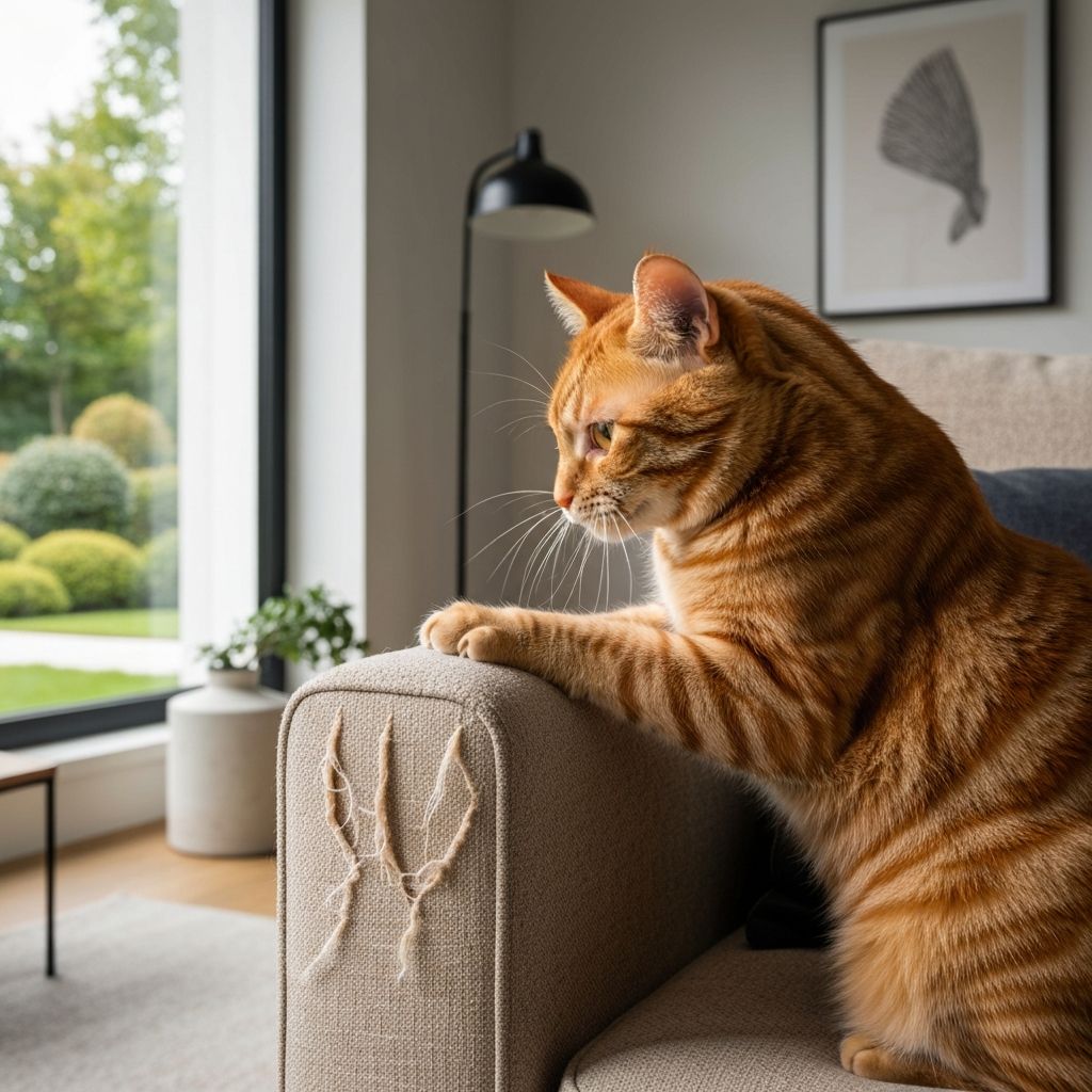 Cat scratching furniture causing damage
